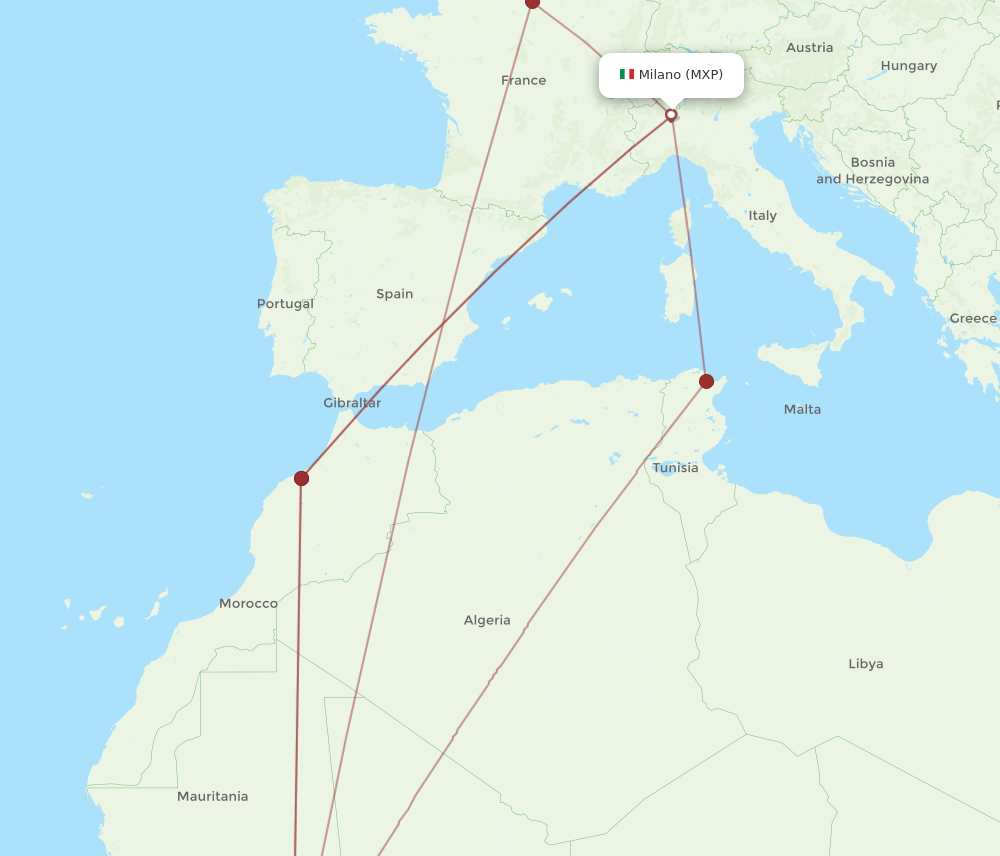MXP-BKO flight routes