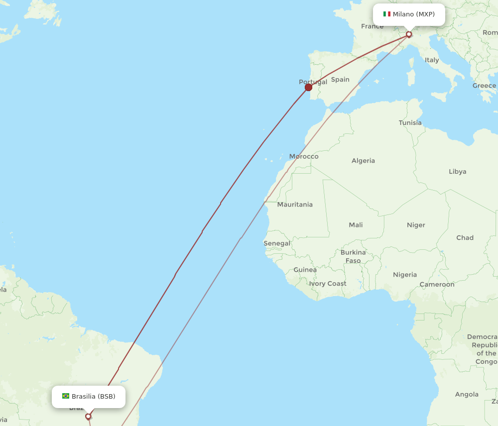 MXP-BSB flight routes