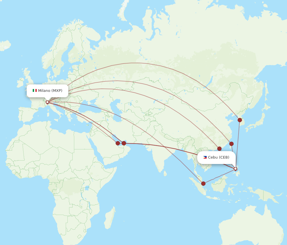 MXP-CEB flight routes