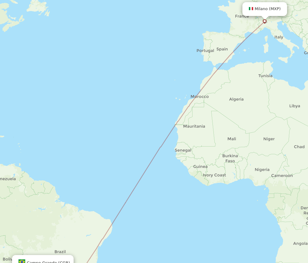 MXP-CGR flight routes
