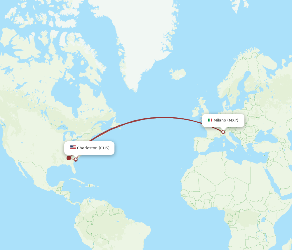 MXP-CHS flight routes