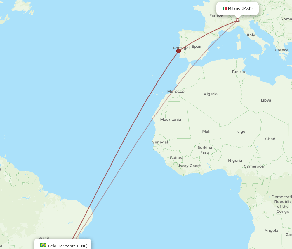 MXP-CNF flight routes