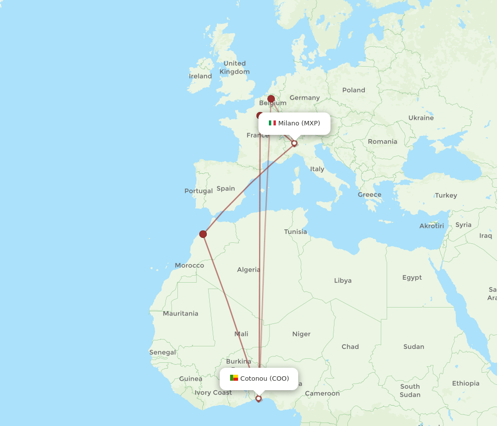 MXP-COO flight routes