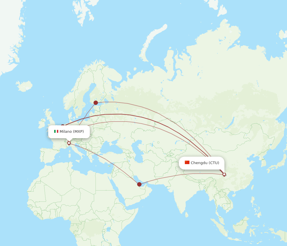 MXP-CTU flight routes