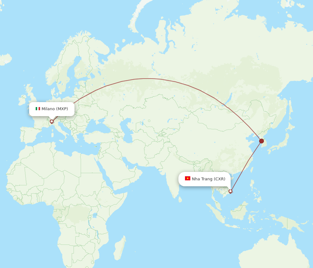 MXP-CXR flight routes