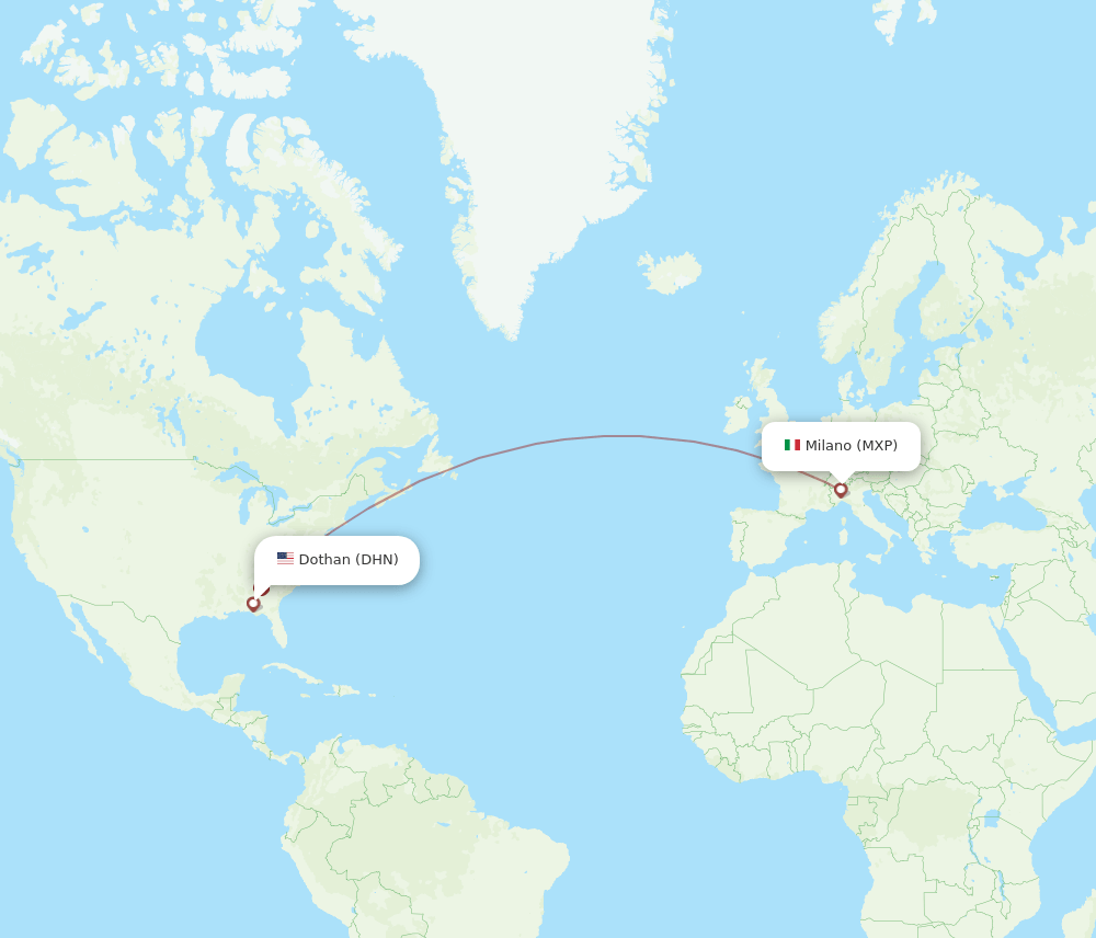 MXP-DHN flight routes
