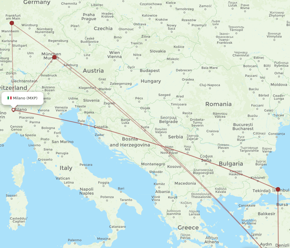 MXP-DLM flight routes