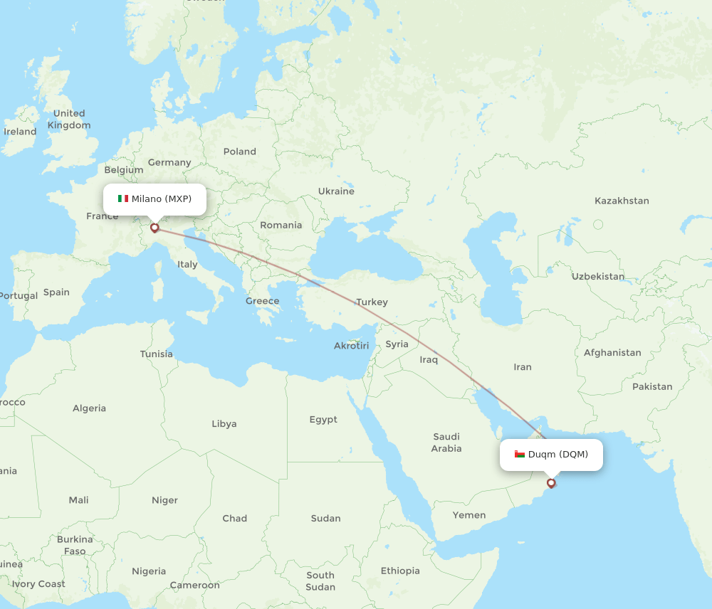 MXP-DQM flight routes