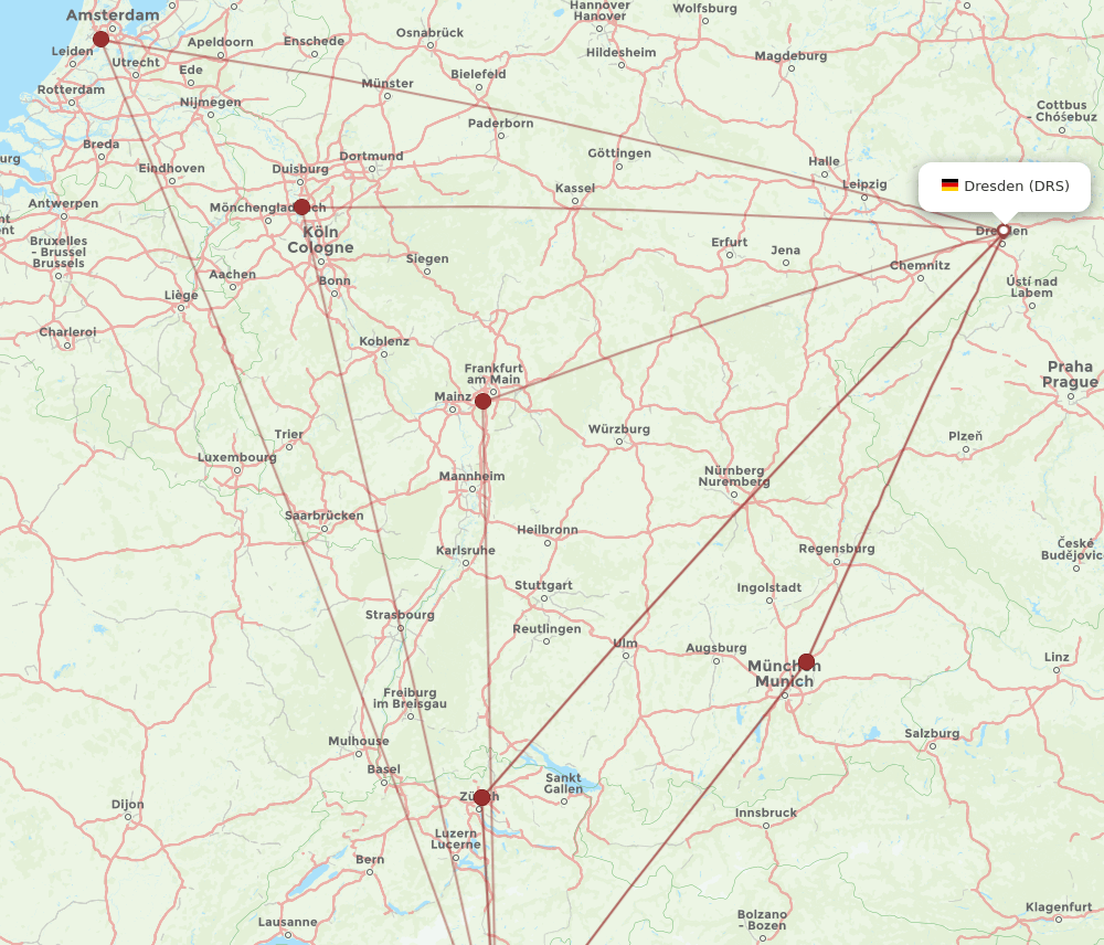 MXP-DRS flight routes