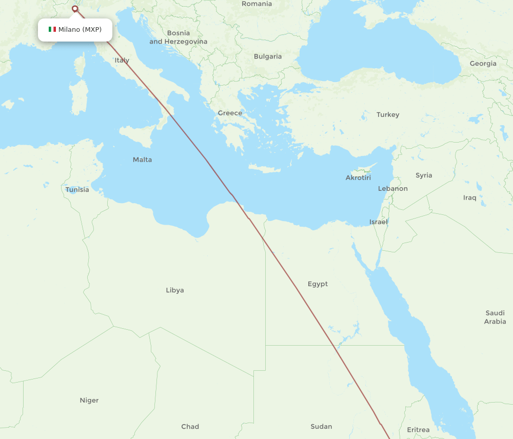 MXP-DSE flight routes