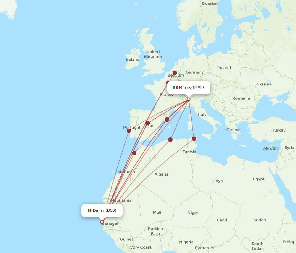 MXP-DSS flight routes