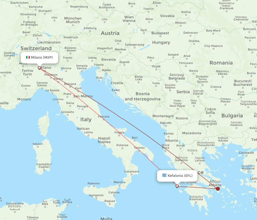 MXP-EFL flight routes