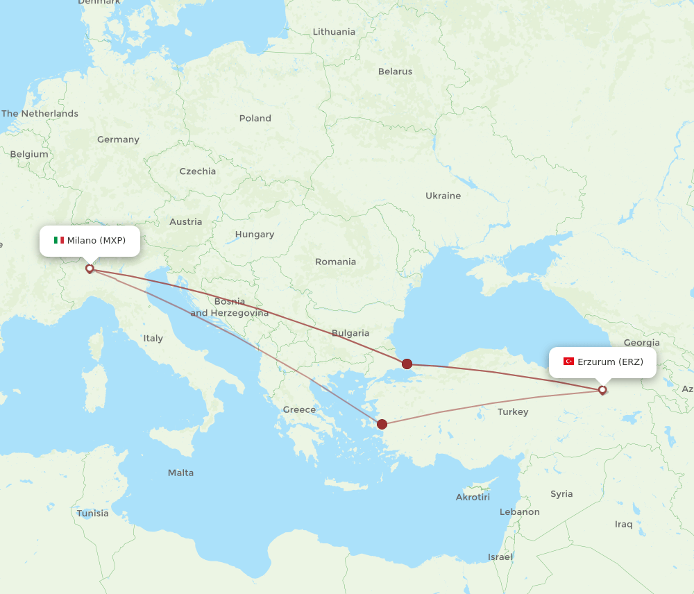 MXP-ERZ flight routes