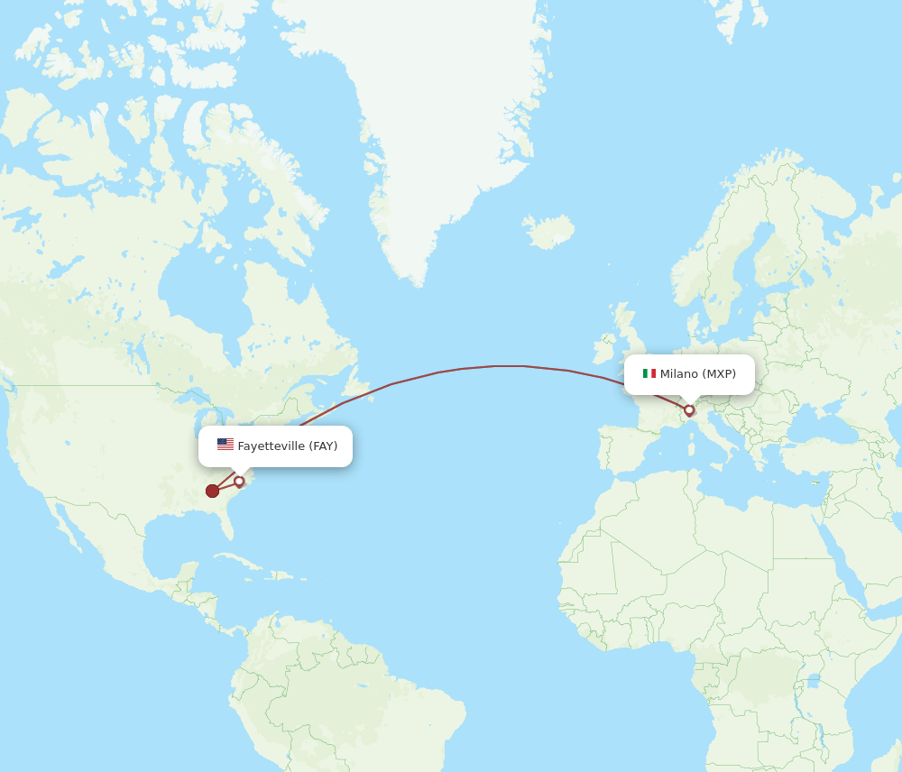 MXP-FAY flight routes