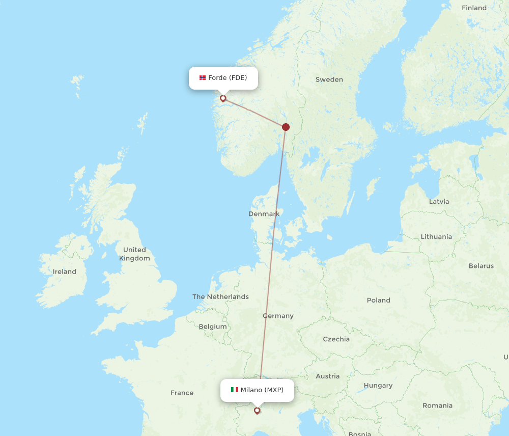 MXP-FDE flight routes
