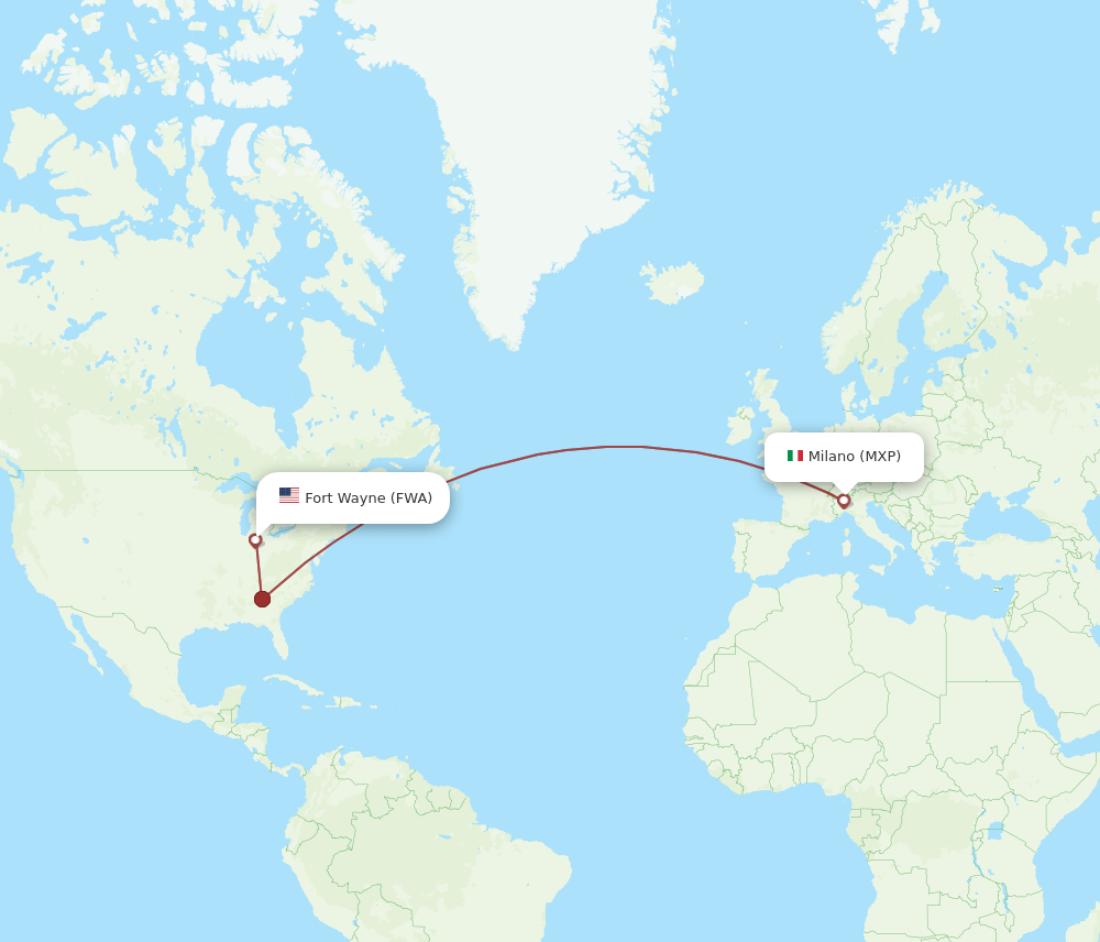 MXP-FWA flight routes