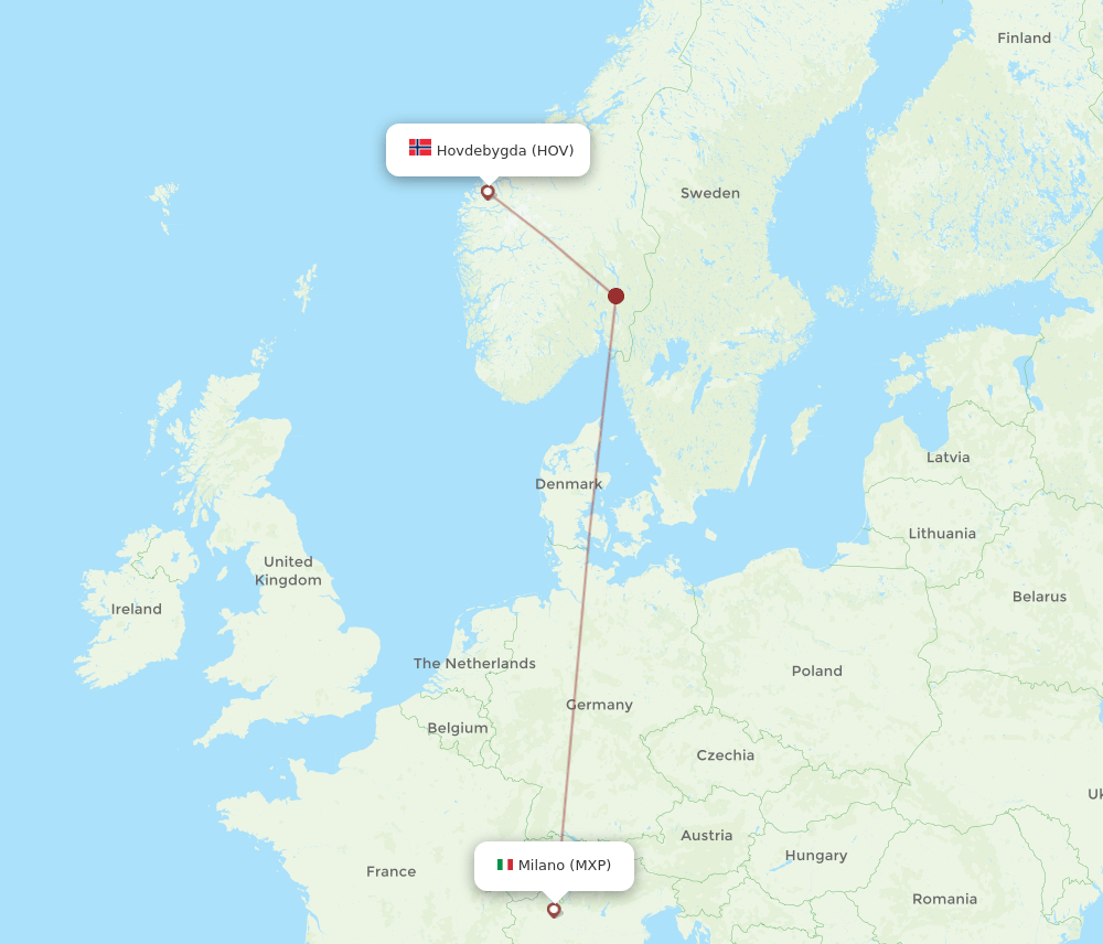 MXP-HOV flight routes