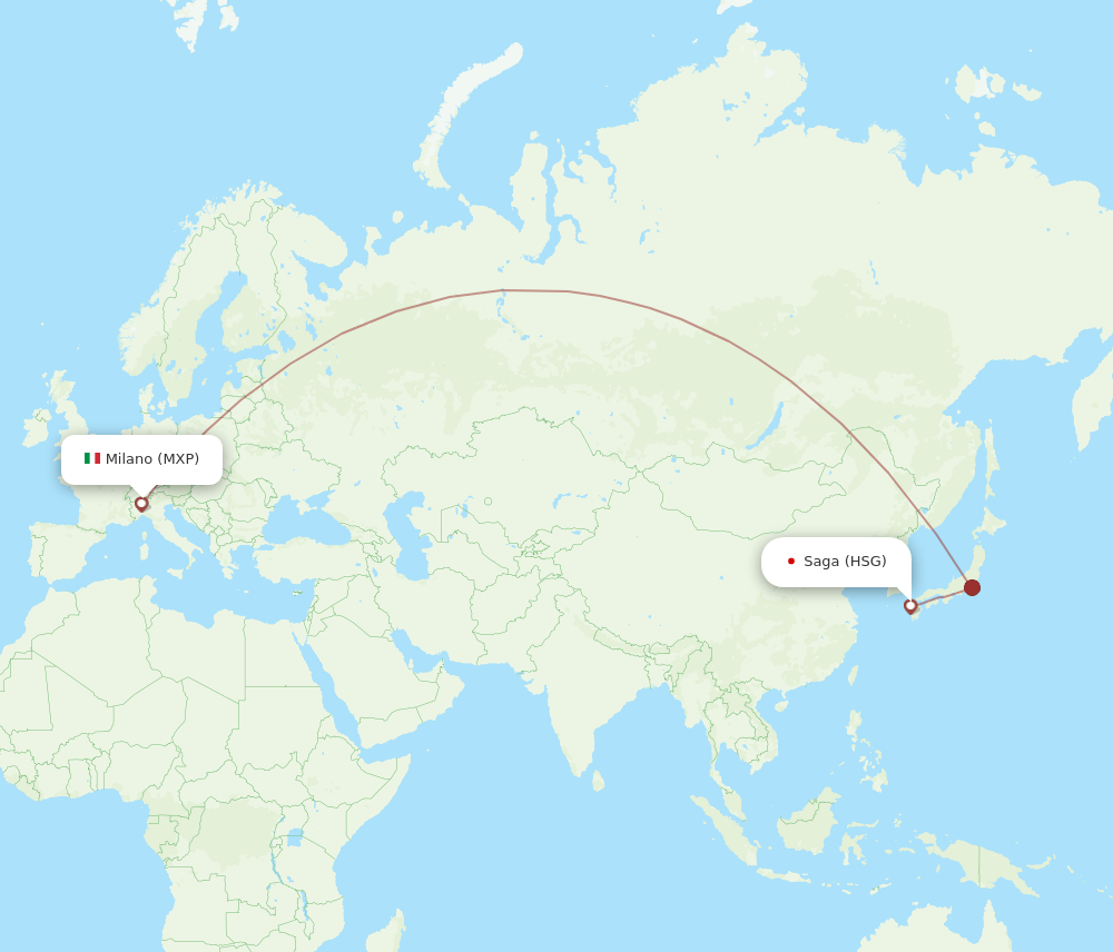 MXP-HSG flight routes