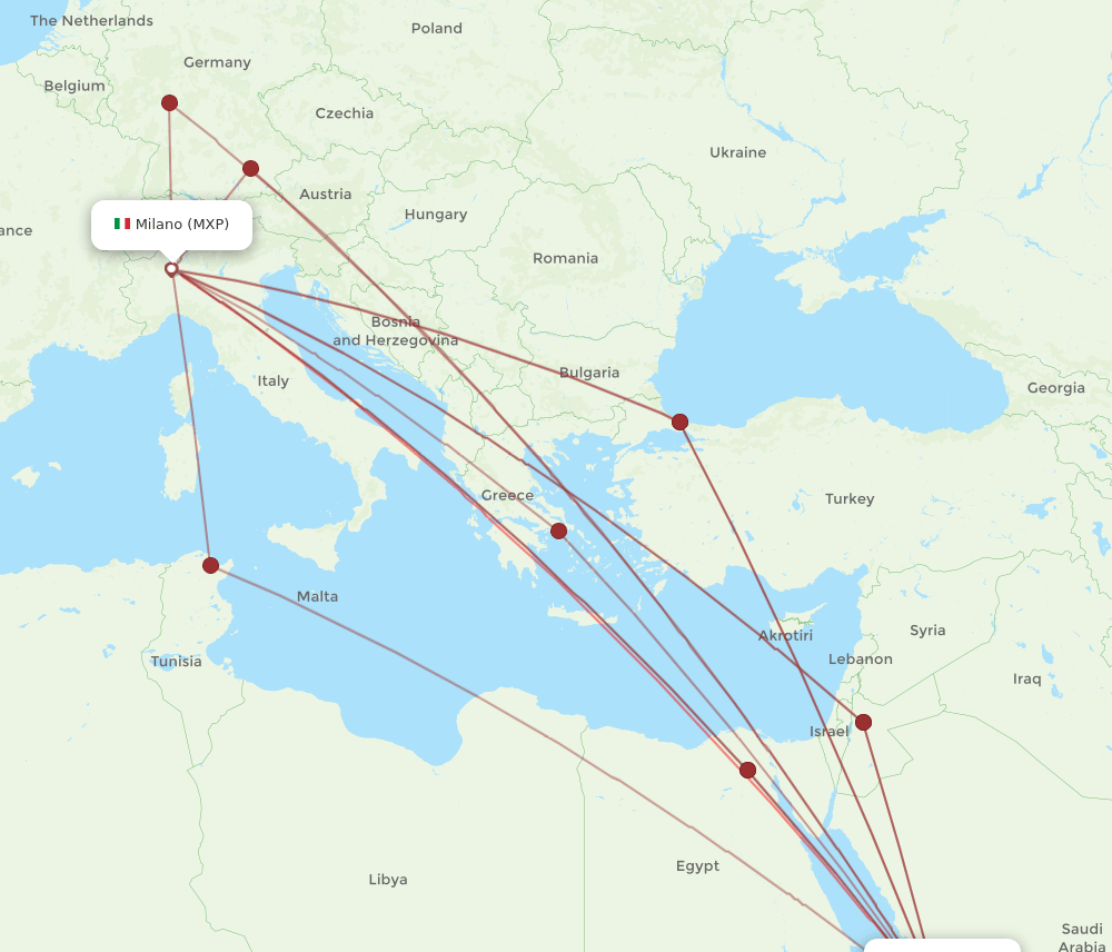 MXP-JED flight routes