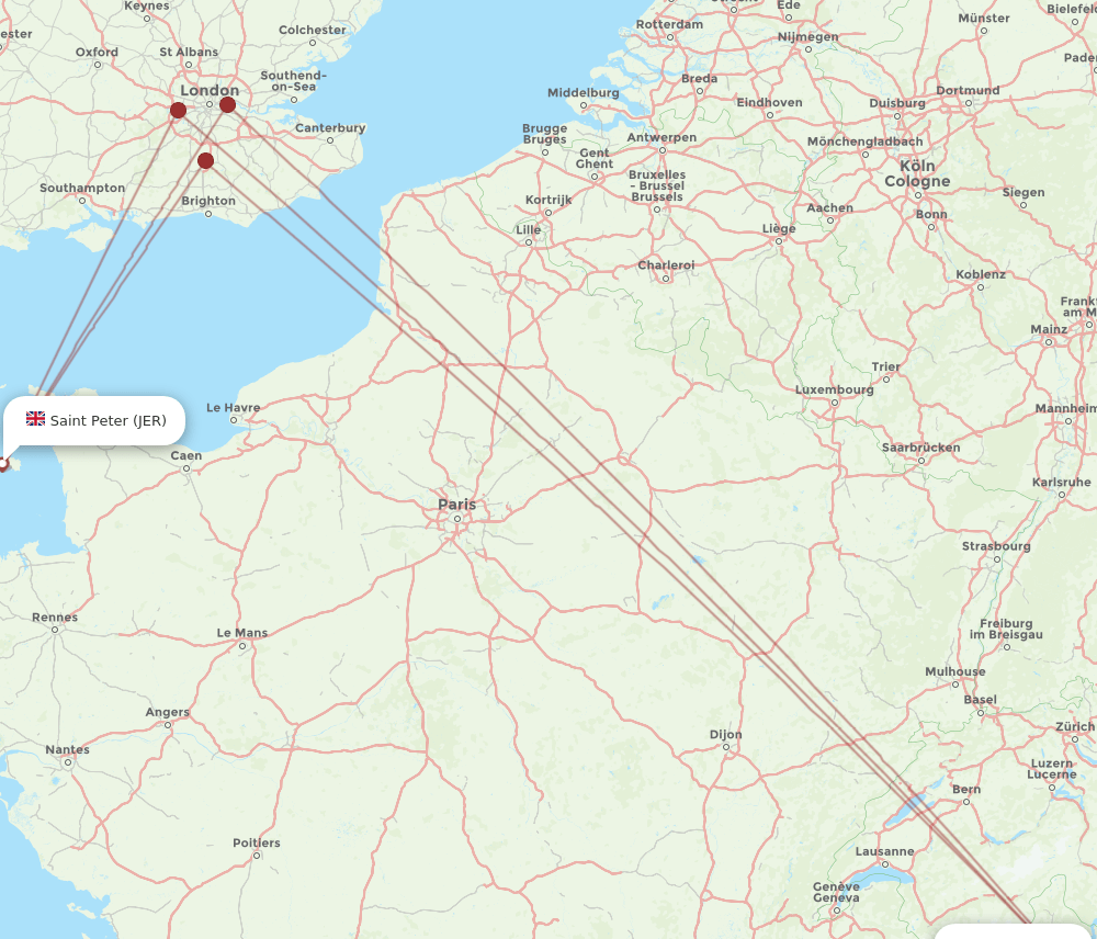 MXP-JER flight routes