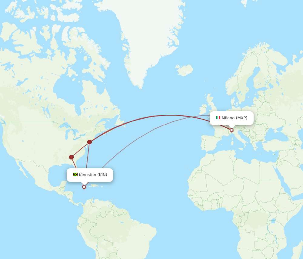 MXP-KIN flight routes