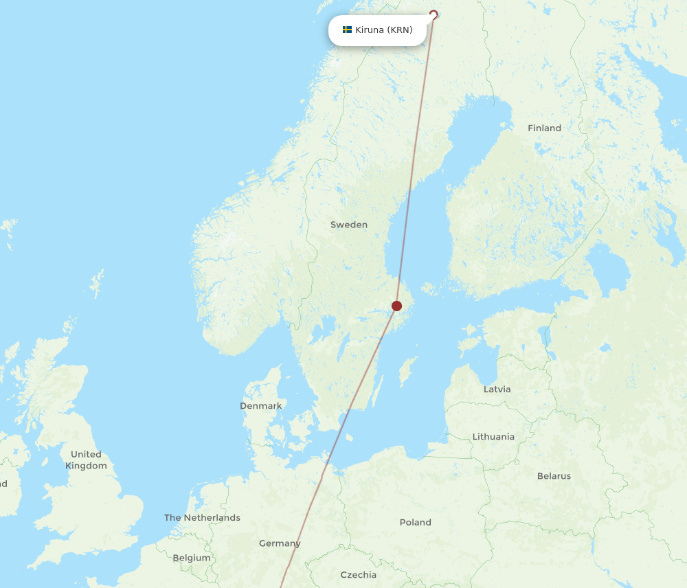 MXP-KRN flight routes