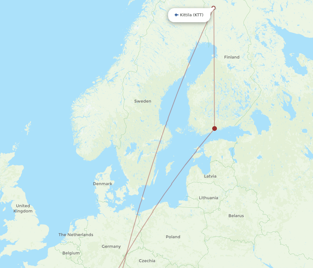 MXP-KTT flight routes