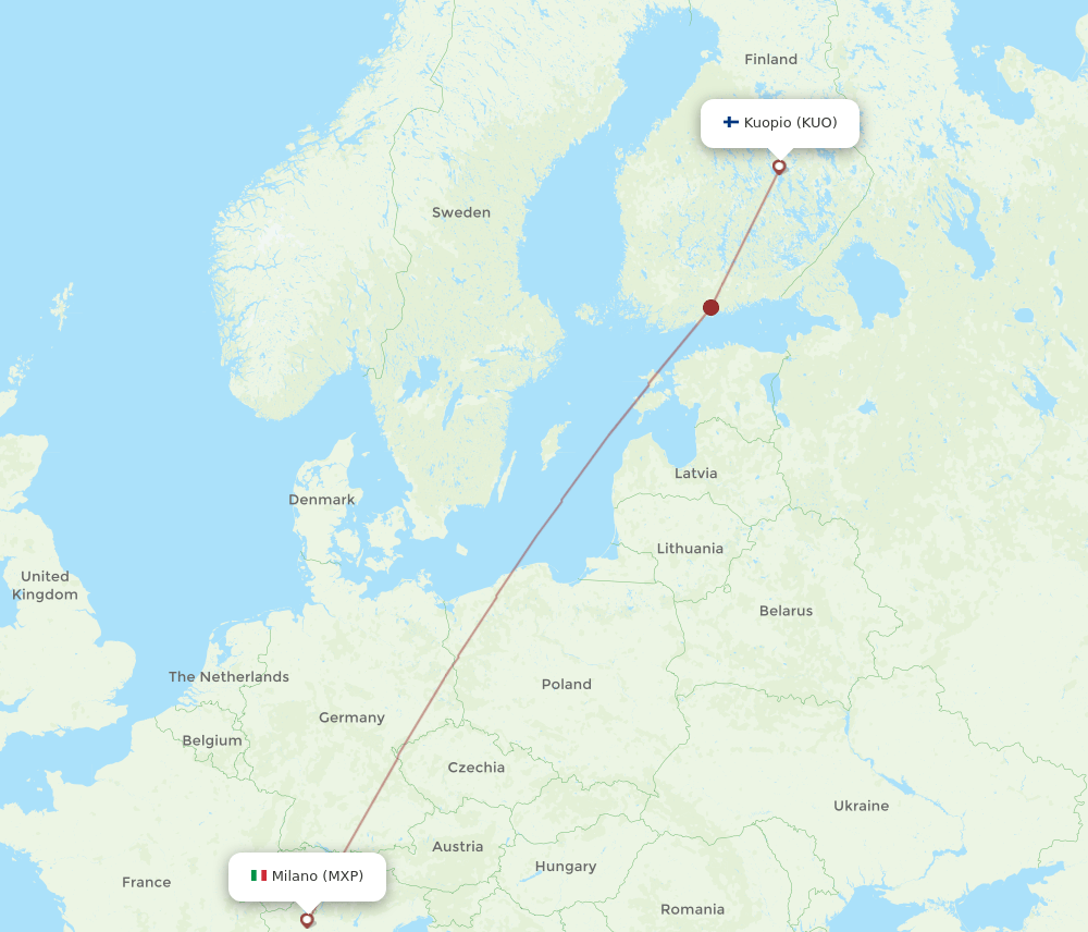 MXP-KUO flight routes