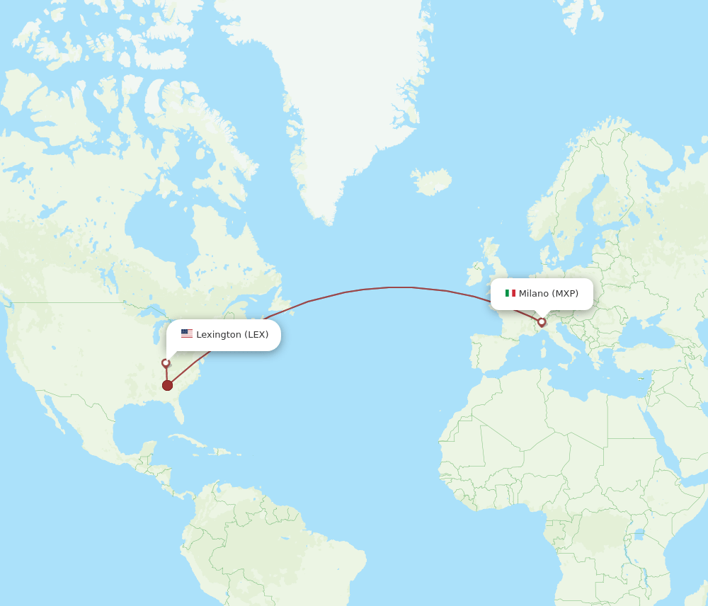 MXP-LEX flight routes