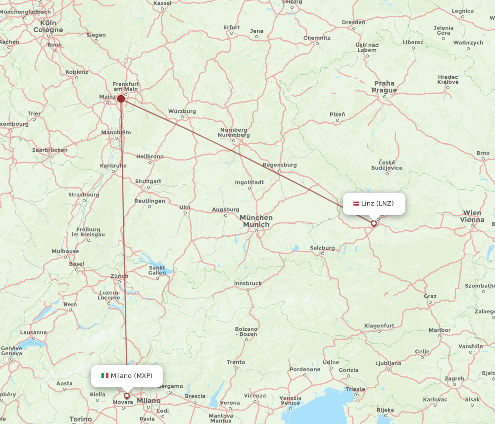 MXP-LNZ flight routes