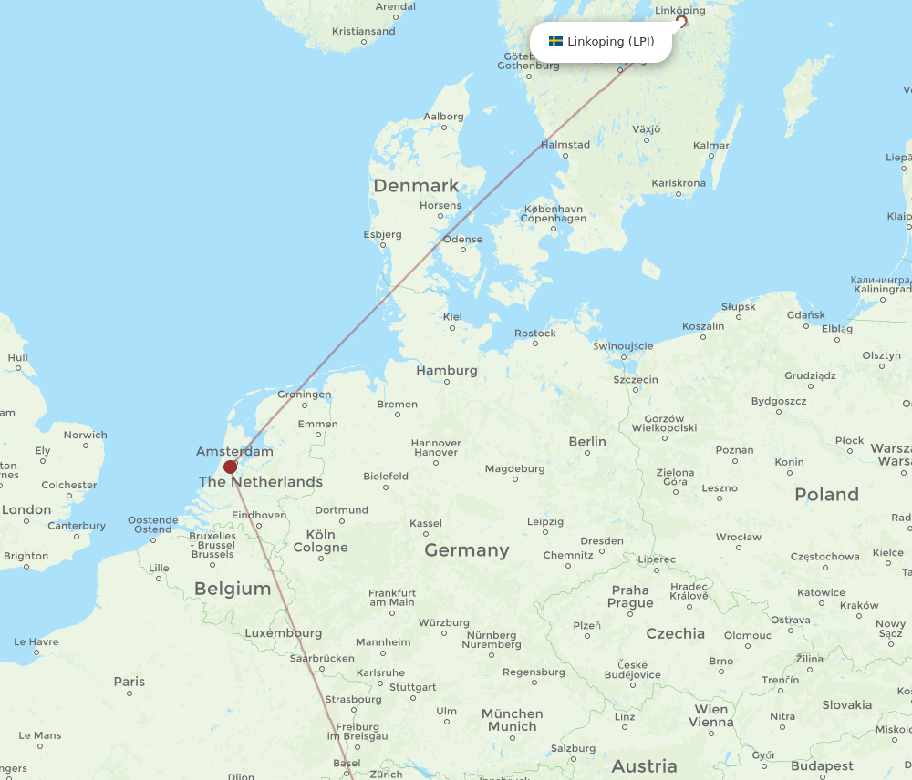 MXP to LPI flights and routes map