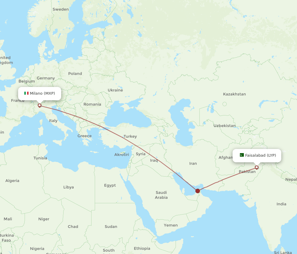 MXP-LYP flight routes