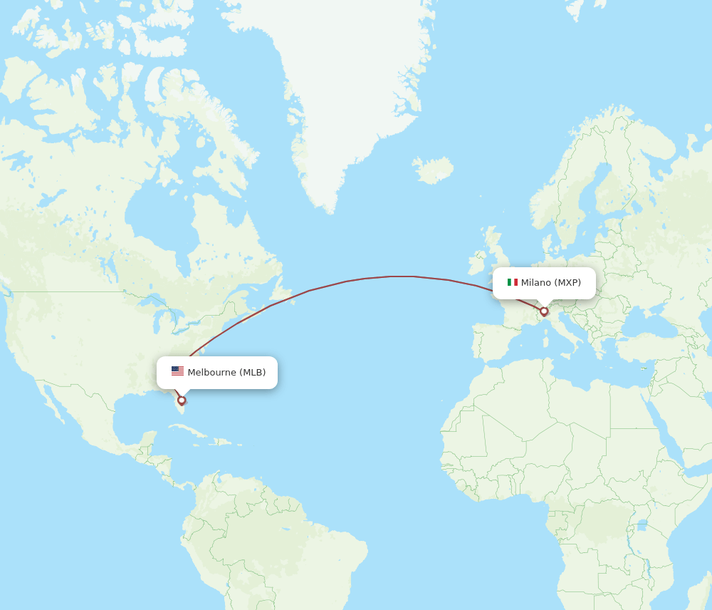 MXP-MLB flight routes