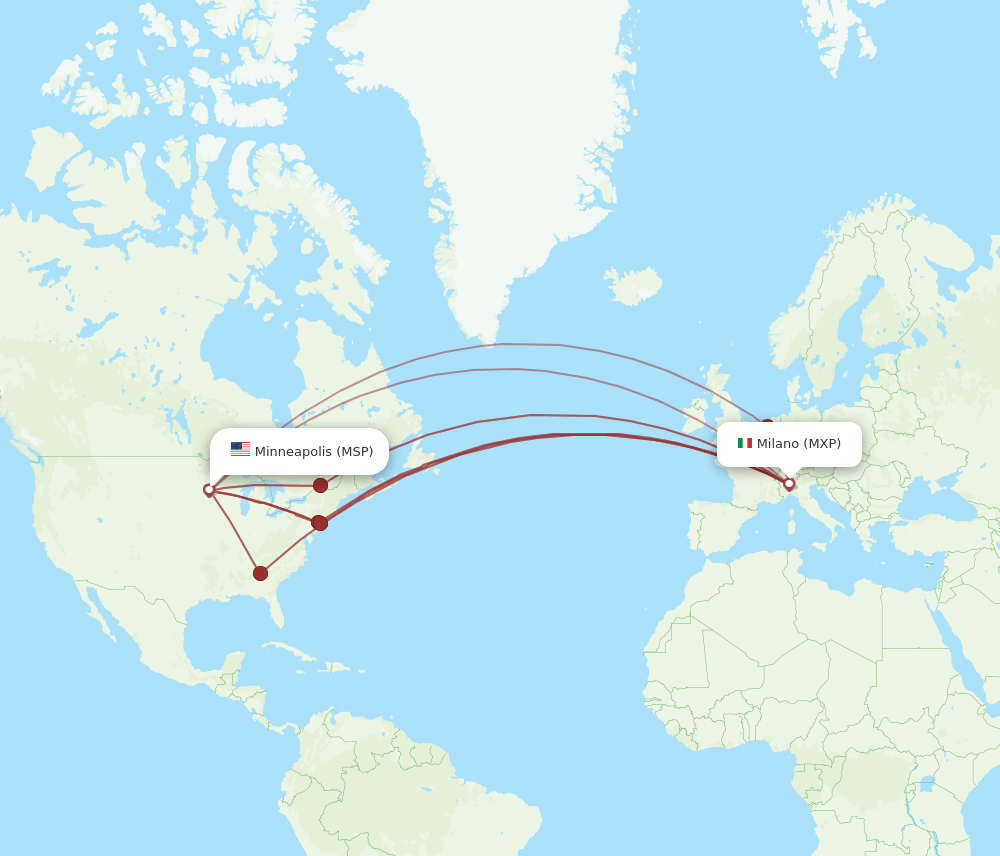 MXP-MSP flight routes