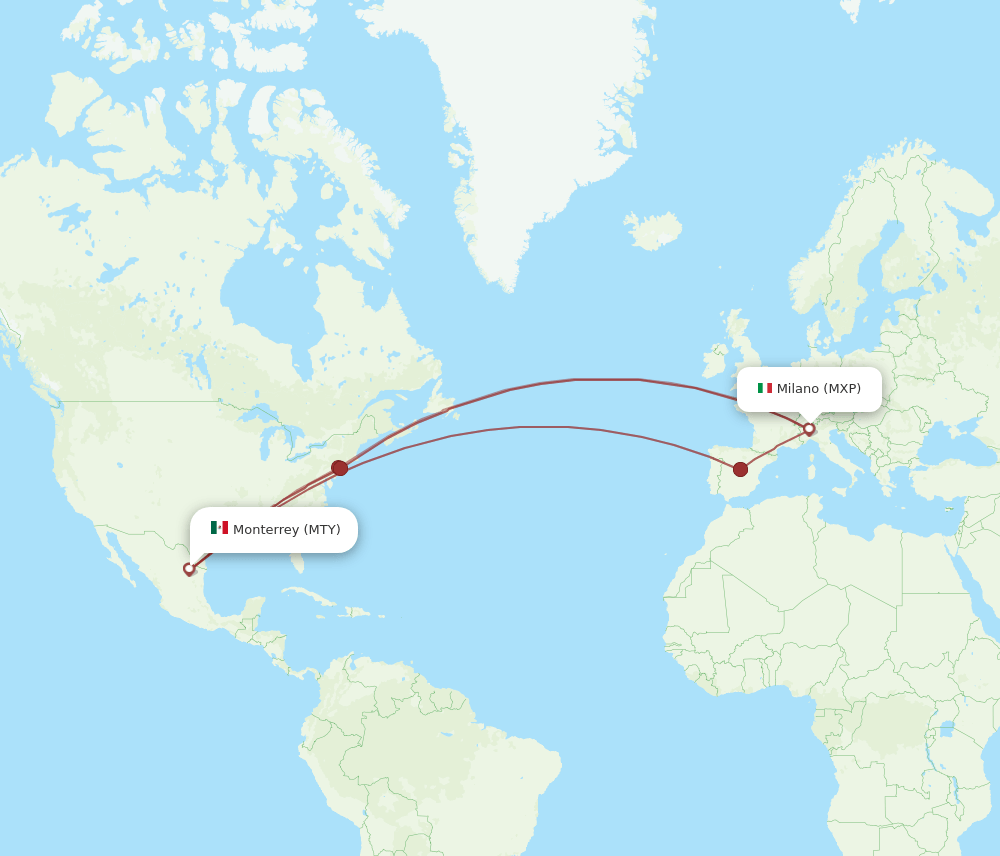 MXP-MTY flight routes