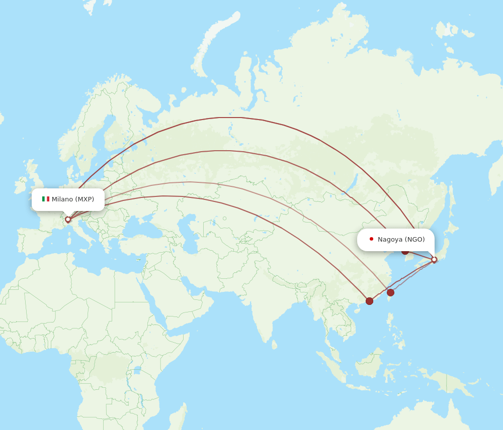 MXP-NGO flight routes