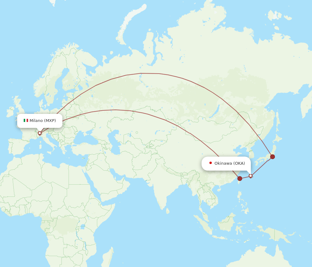 MXP-OKA flight routes