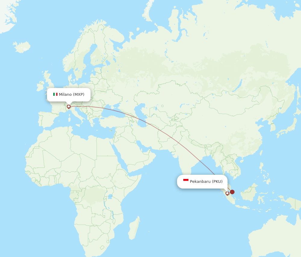 MXP-PKU flight routes