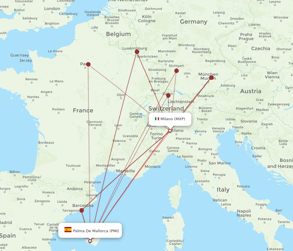 MXP-PMI flight routes