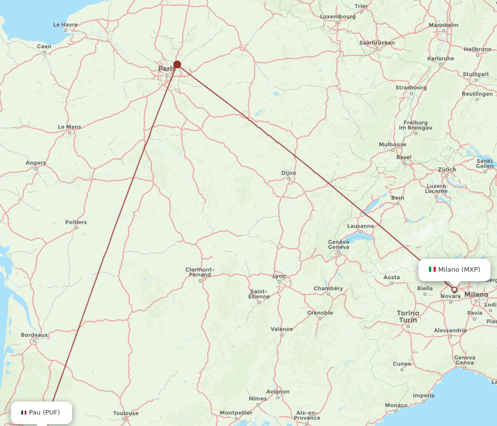 MXP-PUF flight routes