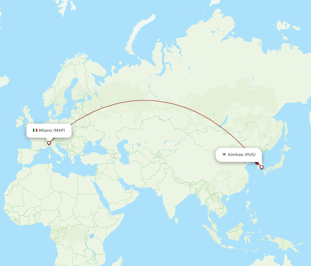 MXP-PUS flight routes