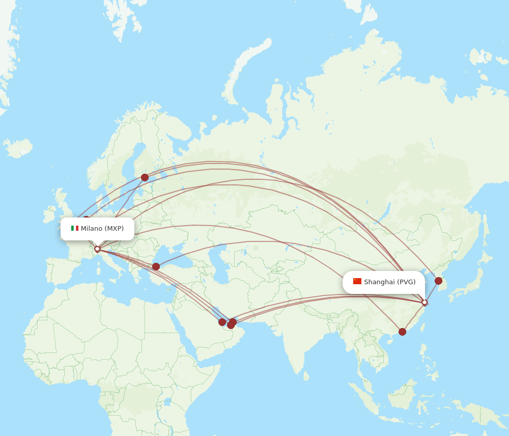 MXP-PVG flight routes