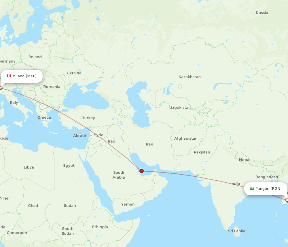 MXP-RGN flight routes