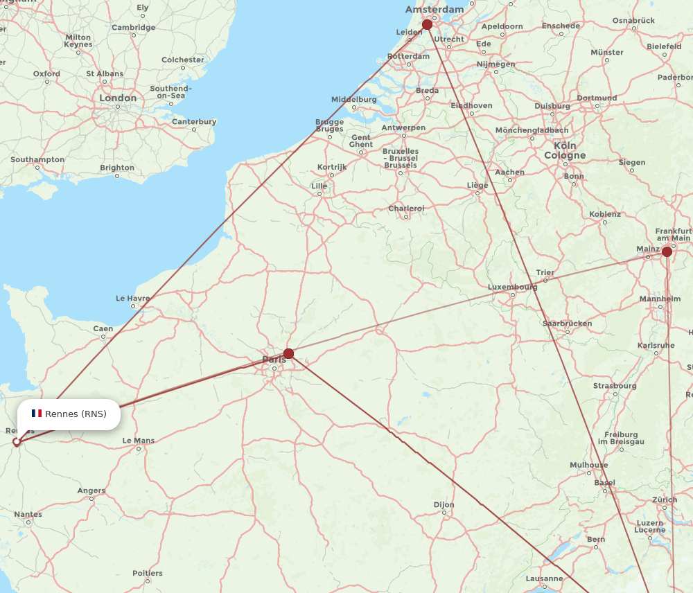 MXP-RNS flight routes