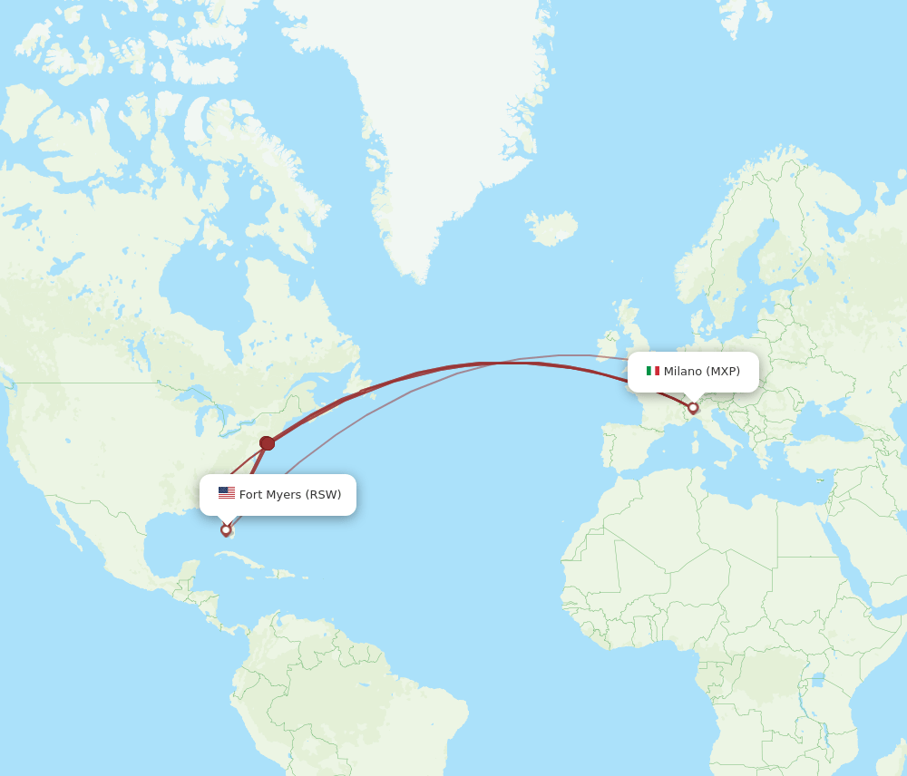 MXP-RSW flight routes