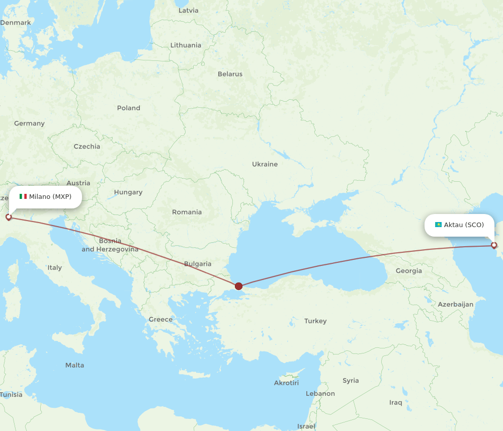 MXP-SCO flight routes