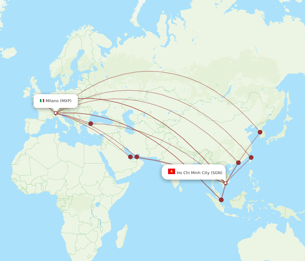 MXP-SGN flight routes