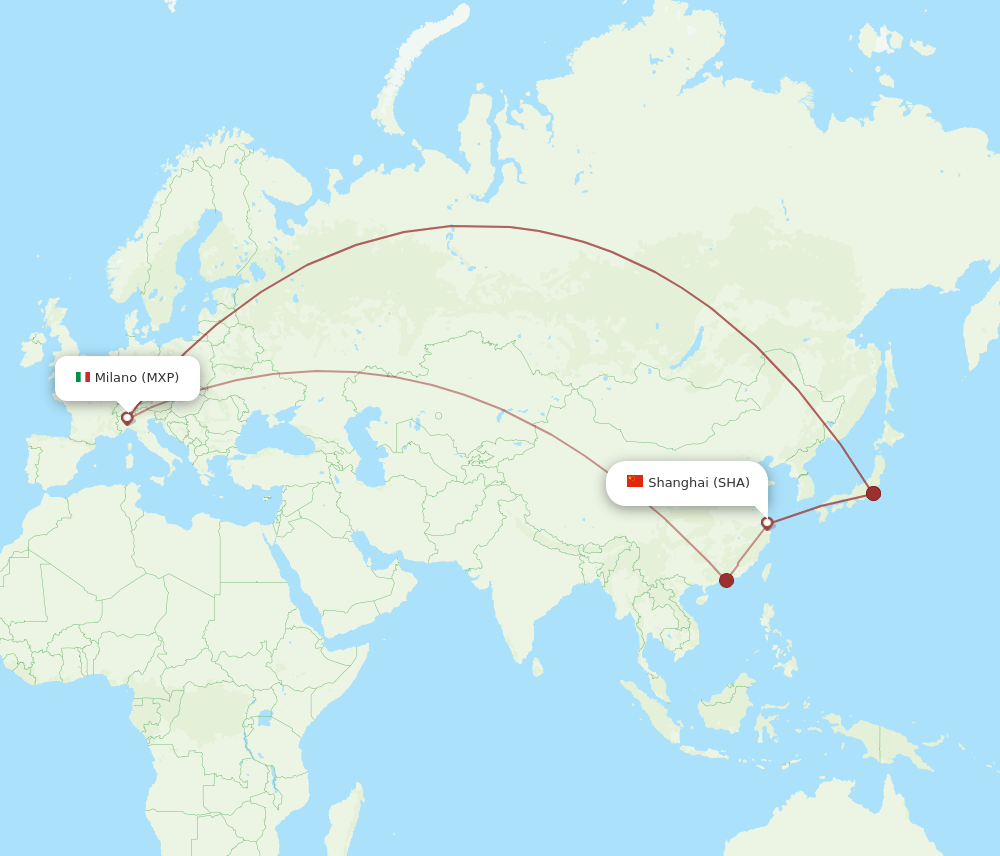 MXP-SHA flight routes