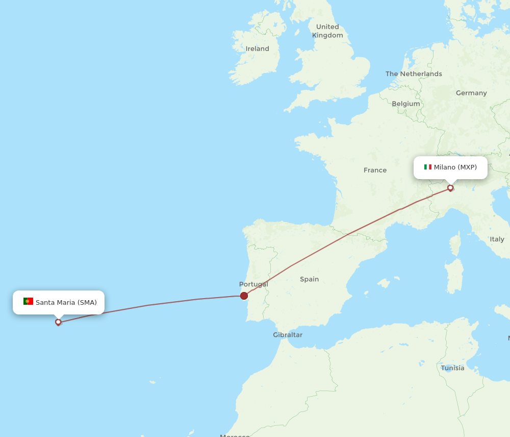 MXP-SMA flight routes