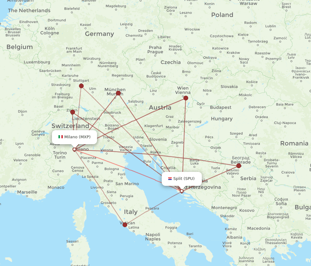 MXP-SPU flight routes